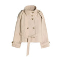 Double-Breasted Cropped Trench Jacket